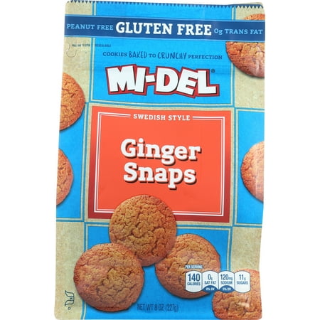 Mi-Del Gluten Free Cookies, Swedish Ginger Snaps, 8
