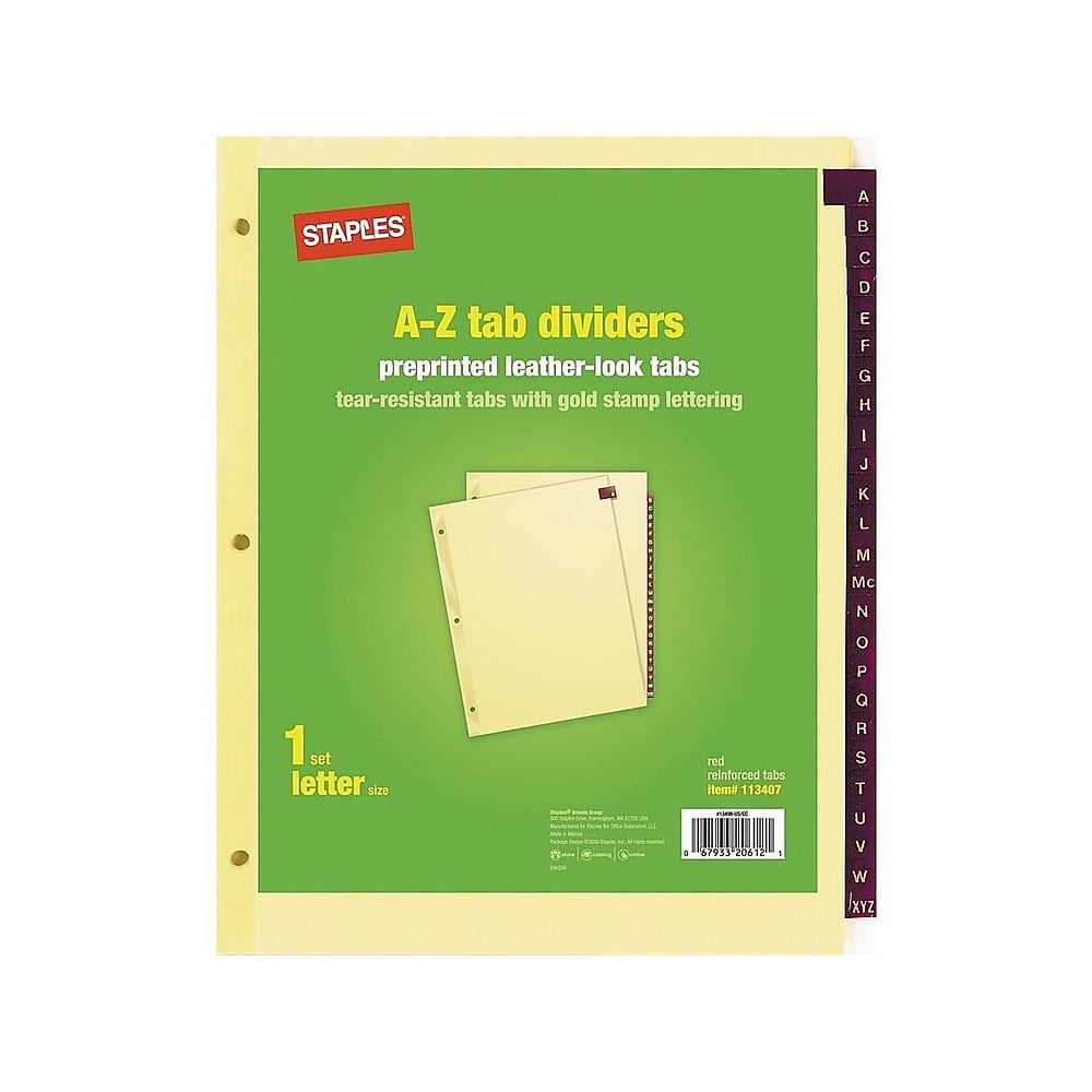 Yellow Heavy-Duty Plastic Industrial Dividers ,11.05 x 9.05 x 0.3 inches New Version 26 A-Z Tabs 23081