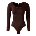 thumbnail image 2 of Viluyesy Womens Thong Shapewear, Tummy Control Long Sleeve Seamless Tight Fit Yogo Trainer Bodysuit Coffee 2XL, 2 of 4