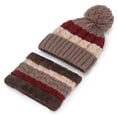 thumbnail image 2 of Gorro de punto de invierno para mujer, resistente al frío, cálido, con protección para los oídos, gorro de lana a la moda, gorro de dos piezas a juego para mujer, 2 of 6