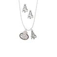 thumbnail image 2 of Delight Jewelry Keep Calm Godmother is Here Silver tone Zig Zag Christmas Tree Charm Necklace and Stud Earrings, 2 of 4