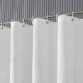 thumbnail image 3 of Shower Curtain, White Shower Curtains for Bathroom, 3D Embossing Washable Waterproof Cloth Fabric Shower Curtain Set with 12 Hooks, 72 x 72 Inches, 3 of 5