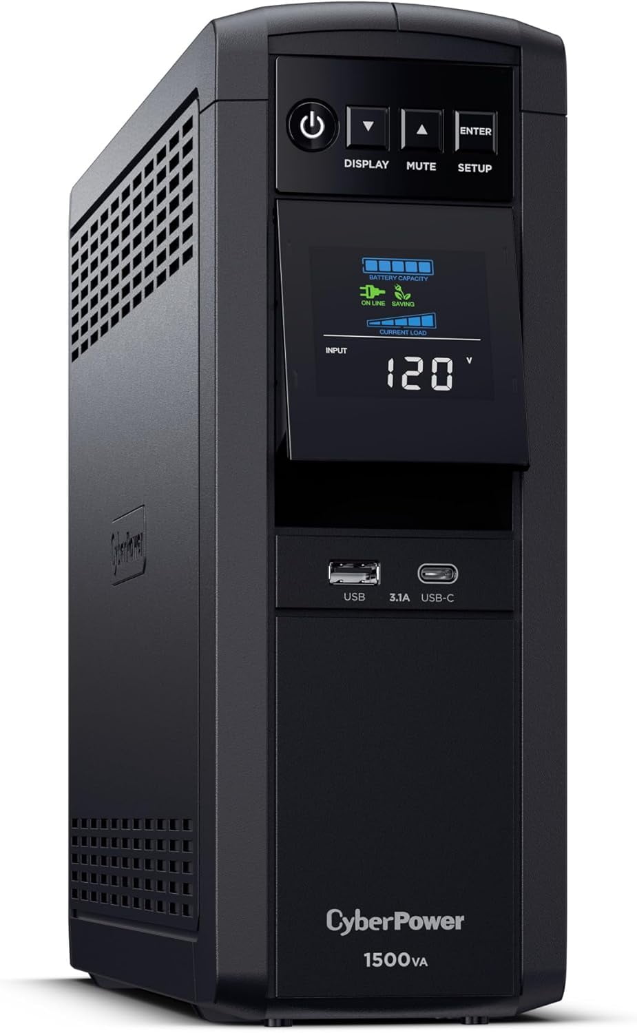 CyberPower CP1500PFCLCD 1500VA/1000W Pure Sine Wave UPS Battery Backup, PFC Compatible, 12 Outlets, AVR Mini Tower