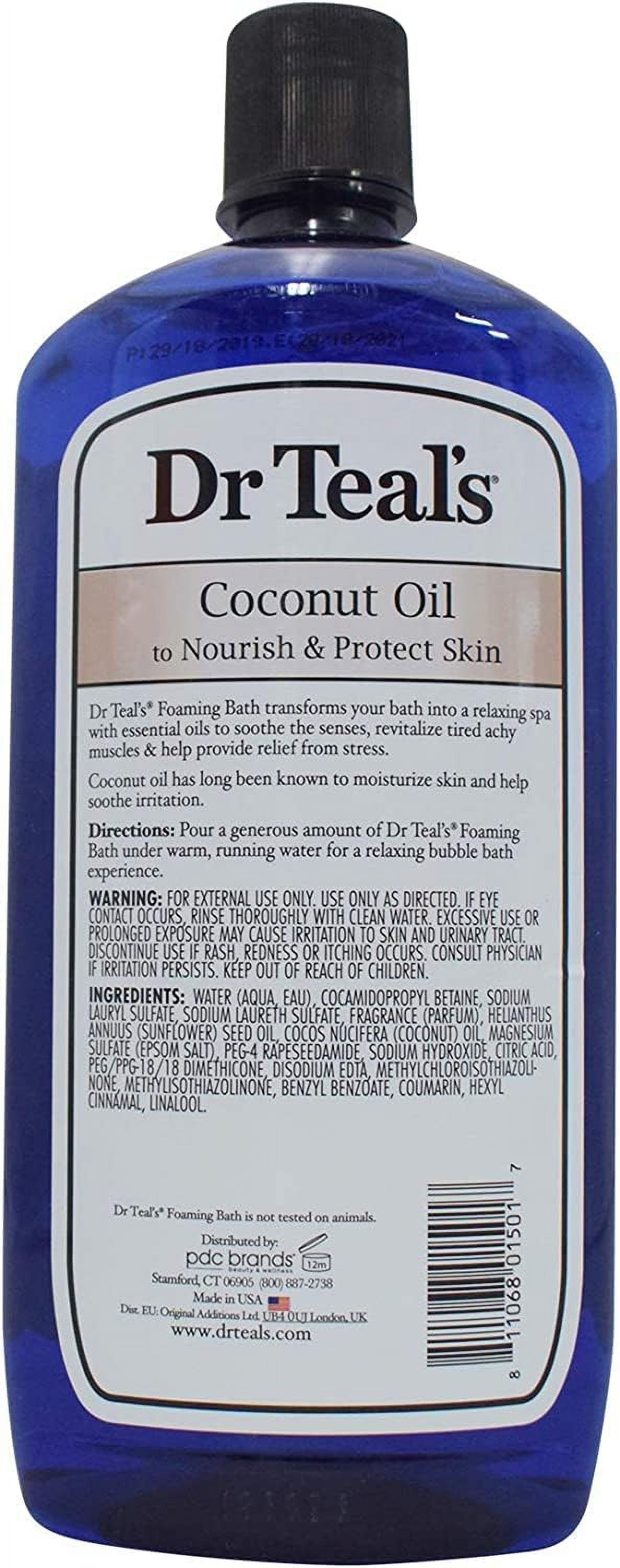 Dr. Teals Coconut Oil Foaming Bath Gift Set (2 Pack, 34 oz ea.) - Essential Oils Nourish & Protect Your Skin - Relieve Stress & Revitalize Tired, Achy Muscles at Home - Long Lasting Bubbles