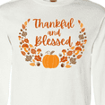 thumbnail image 4 of Inktastic Thankful and Blessed Pumpkin and Fall Leaves Long Sleeve T-Shirt, 4 of 5