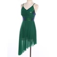thumbnail image 6 of Miutii Womens Lyrical Dance Dress Sleeveless Asymmetrical High-Low Skirt Modern Contemporary Dance Green M, 6 of 8