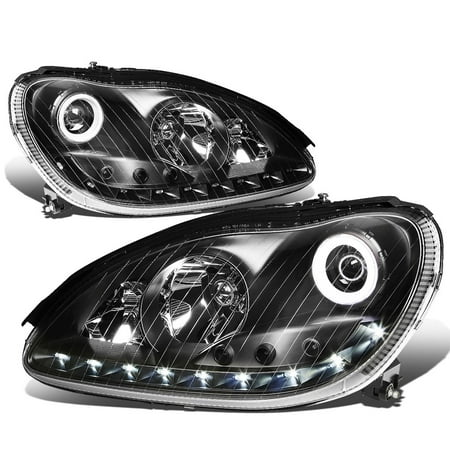 Mercedes Benz S430 Tire - For 00-06 Mercedes-Benz S-Class W220 LED Halo Ring Projector Headlight Black Housing Headlamp 01 02 03 04 05 S350 S430 S500 S600 S65 AMG