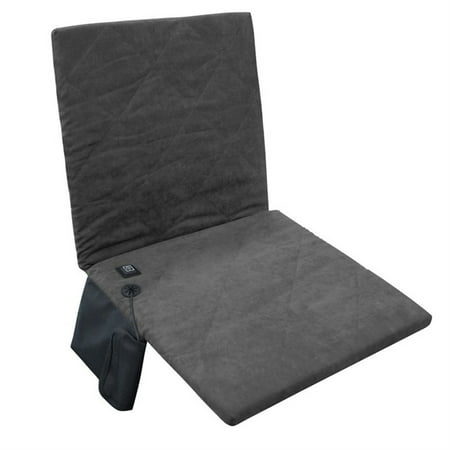 Heated Stadium Seat Cushion Pad Hunting Bleacher Cushion Portable Heating Pad with Backrest Heating for Outdoor Camping Fishing Gray