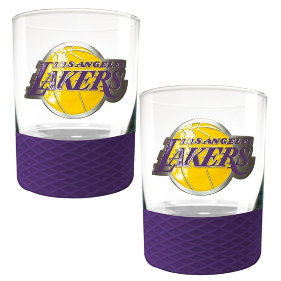 Los Angeles Lakers 2-Pack 14oz. Rocks Glass Set with Silcone Grip