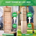 thumbnail image 3 of Swooc Games® - Premium Giant Tower Game w/ 3-in-1 Straightener, Table & Storage Box - 90% Faster Set Up w/ Transforming Box & Straightener - Starts At 2-4ft - Grows To Over 6ft - Large Outdoor Games, 3 of 8