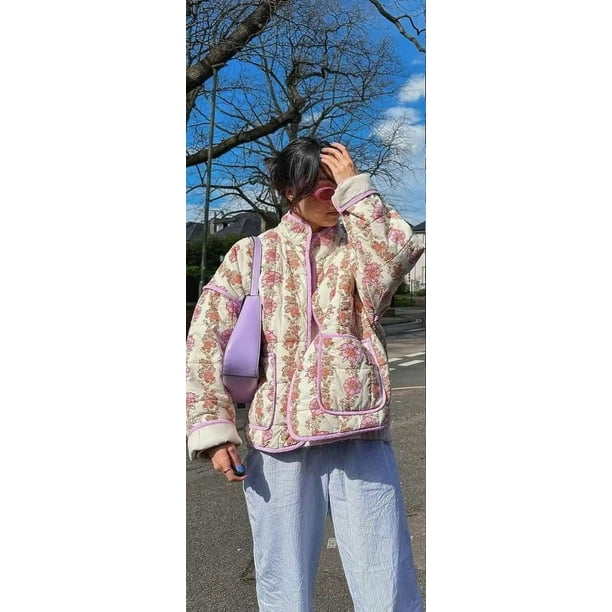 Chaqueta de algodón estampada de moda para mujer Chaqueta cálida superior para mujer