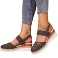 thumbnail image 3 of GERsome Women's Wedge Heels Sandals Espadrilles Platform Closed Toe Ankle Strap Comfort Walking Summer Beach Sandals, Coffee Size 9.5, 3 of 6