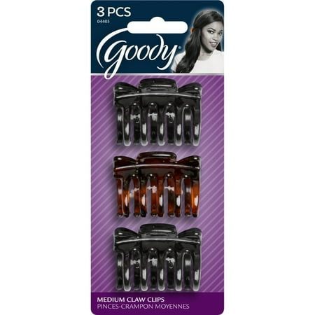 Goody Women's Classics Square Thick Hair Claw Clip, 3 Count