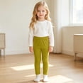 thumbnail image 6 of Hurxie Girls Ribbed Jersey Leggings Kids Warm Footless Tights Ruffles Knit Pants, 6 of 7