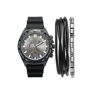 George Men's 41mm Gold Tone Textured Contrast Dial Genuine Diamond