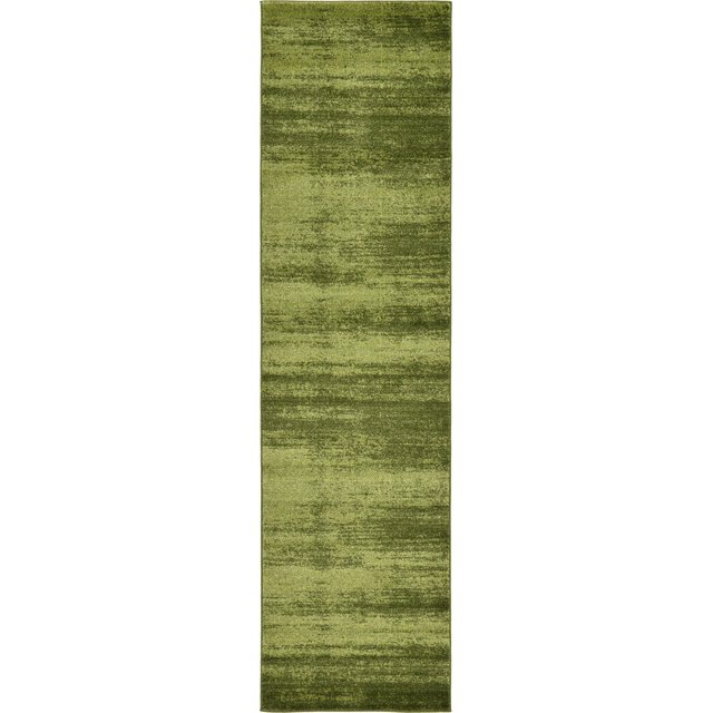 Unique Loom Del Mar Collection Contemporary Transitional Runner Rug, 2 Feet 7 Inch x 10 Feet, Green/Olive