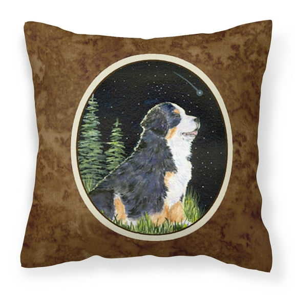 Carolines Treasures SS8468PW1414 Starry Night Bernese Mountain Dog Fabric Decorative Pillow, 14Hx14W, multicolor