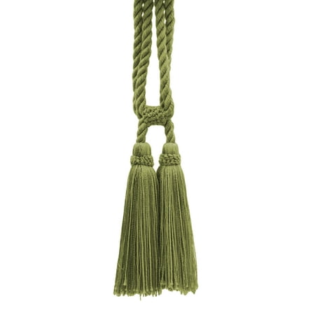 58 Dark Khaki Color - Beautiful Doric Khaki Green Curtain & Drapery Double Tassel Tieback|5 1/2