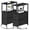 Black, variant on 2 Pack Narrow Side Table With Double Drawers Multifunctional Nightstand For Home Indoor Use