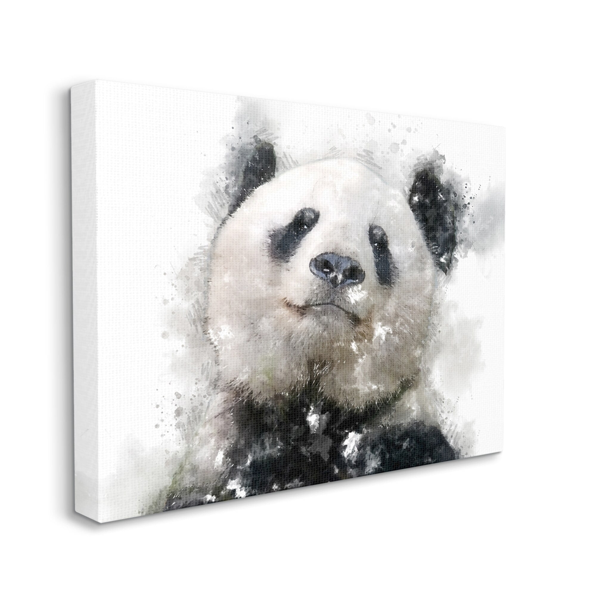 Stupell Happy Panda Bear Face Animals & Insects Painting Gallery Wrapped Canvas Print Wall Art