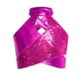 thumbnail image 4 of TTAO Sparkly Sequins Jazz Dance Skirt Set for Girls Metallic Hip Hop Dance Crop Top with Skirt & Tassel Gloves Hot Pink 16, 4 of 7