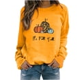 thumbnail image 2 of DPTALR Femmes Confortable Décontracté Courge à Lettres Imprimées Chandail à Col Rond Manches Longues T-Shirt Blouse Hauts, 2 of 3