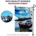 thumbnail image 4 of America Forever River Dock Fishing Boat Summer Garden Flag 12.5 x 18 inches Lake Pool Patriotic US Flag Double Sided Summer Seasonal Yard Outdoor Decorative Nautical Seagulls Garden Flag, 4 of 5