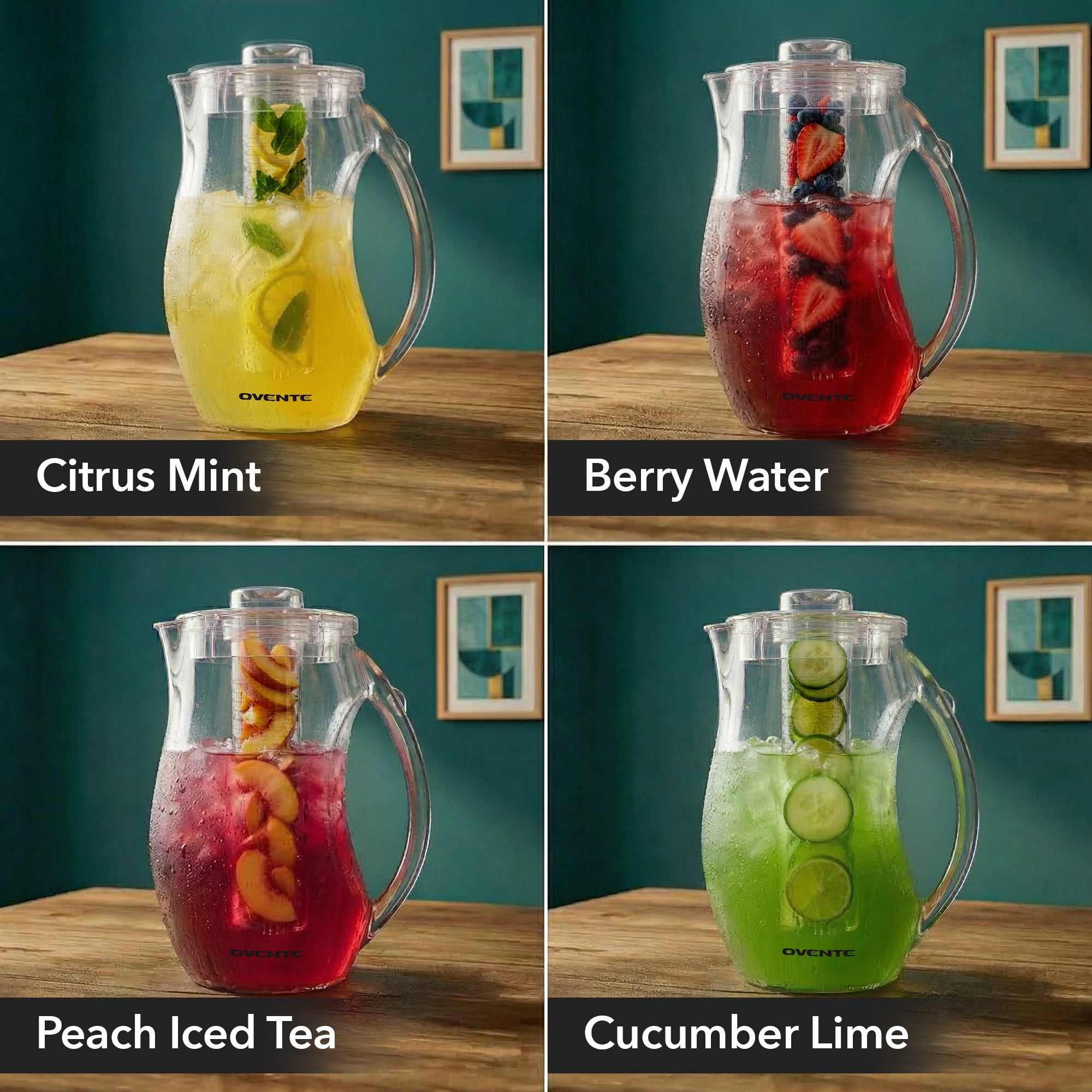 Ovente 2.5L Fruit & Tea Infusion Pitcher, BPA-Free, Drip Free