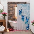 thumbnail image 4 of Blue Butterfly Shower Curtains for Bathroom, Ocean Water Washable Fabric Shower Curtain with Hooks Waterproof Bathroom Decor Sets, 72 x 72 Inches, 4 of 9