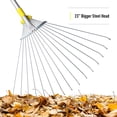 thumbnail image 2 of 63-Inch Adjustable Garden Leaf Rake with Steel Handle, 2 of 7