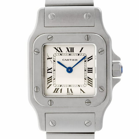 Pre-Owned Cartier Santos W20056D6 Steel Women Watch (Certified Authentic & Warranty)