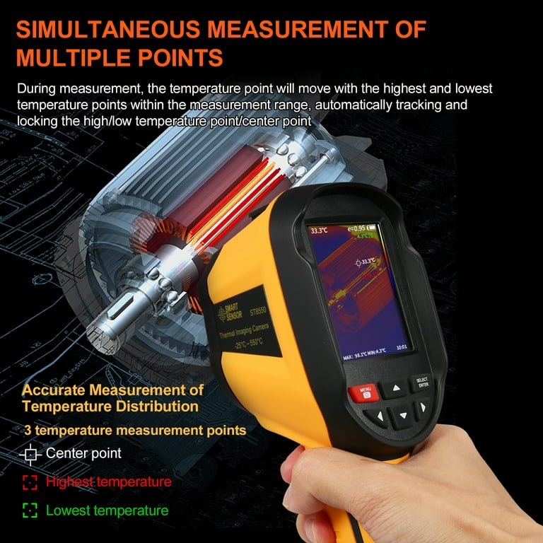 Infrared Thermal Temperature Imager Heat Gun Imaging Sensor Detector IR  Camera