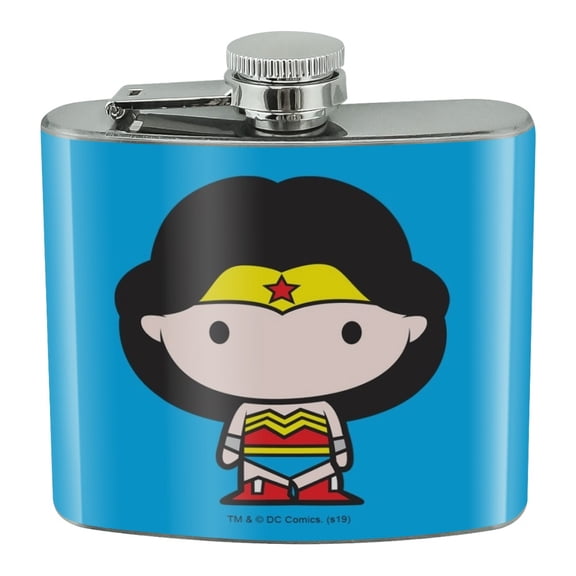 Wonder Woman Cute Chibi Character Stainless Steel 5oz Hip Drink Kidney Flask
