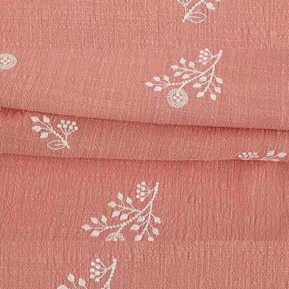 Yardley London Cotton Floral Embroidery Sewing & Craft Fabric By The Yard, Yard, Pink