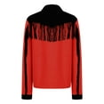 thumbnail image 4 of BiZtdJrK Hippie Clothes for Women Vintage Fringe Jackets Casual Button Lapel Long Sleeve Cardigans Trendy Colorblock Tassel Coat Going Out Tops Daily Sales Red S, 4 of 9