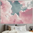 thumbnail image 2 of Creowell Cool Pink Cloud Tapestry for Bedroom, White Cloud Tapestry Wall Hanging, Aesthetic Pastle Natural Landscape Girly Tapestry Wall Art for Teen Living Room Dorm Hippie Party Decor 40x60inch, 2 of 6