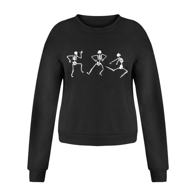 Women Crewneck Pullover Sweatshirt Solid Sweater Lightweight Hedging Printed Loose Round Neck dies para Winter Autumn M Macarena Sudadera de Crewneck