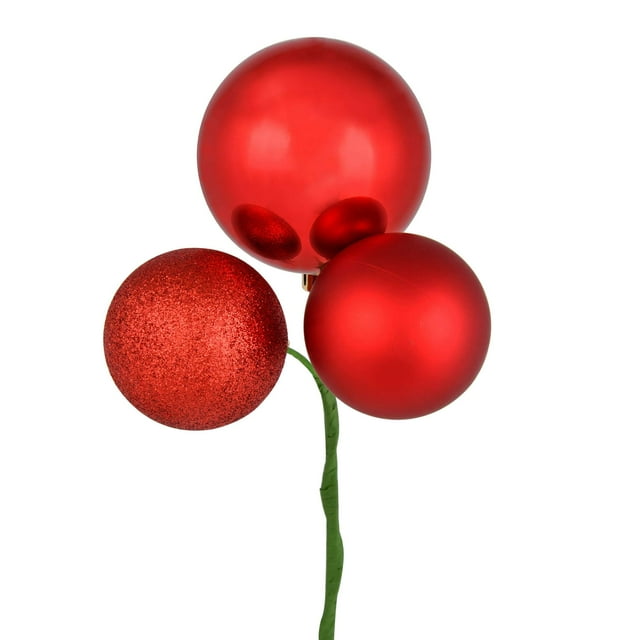 Adorno Navideño Vickerman Bola Roja 18 cm con 4 Picks por Paquete