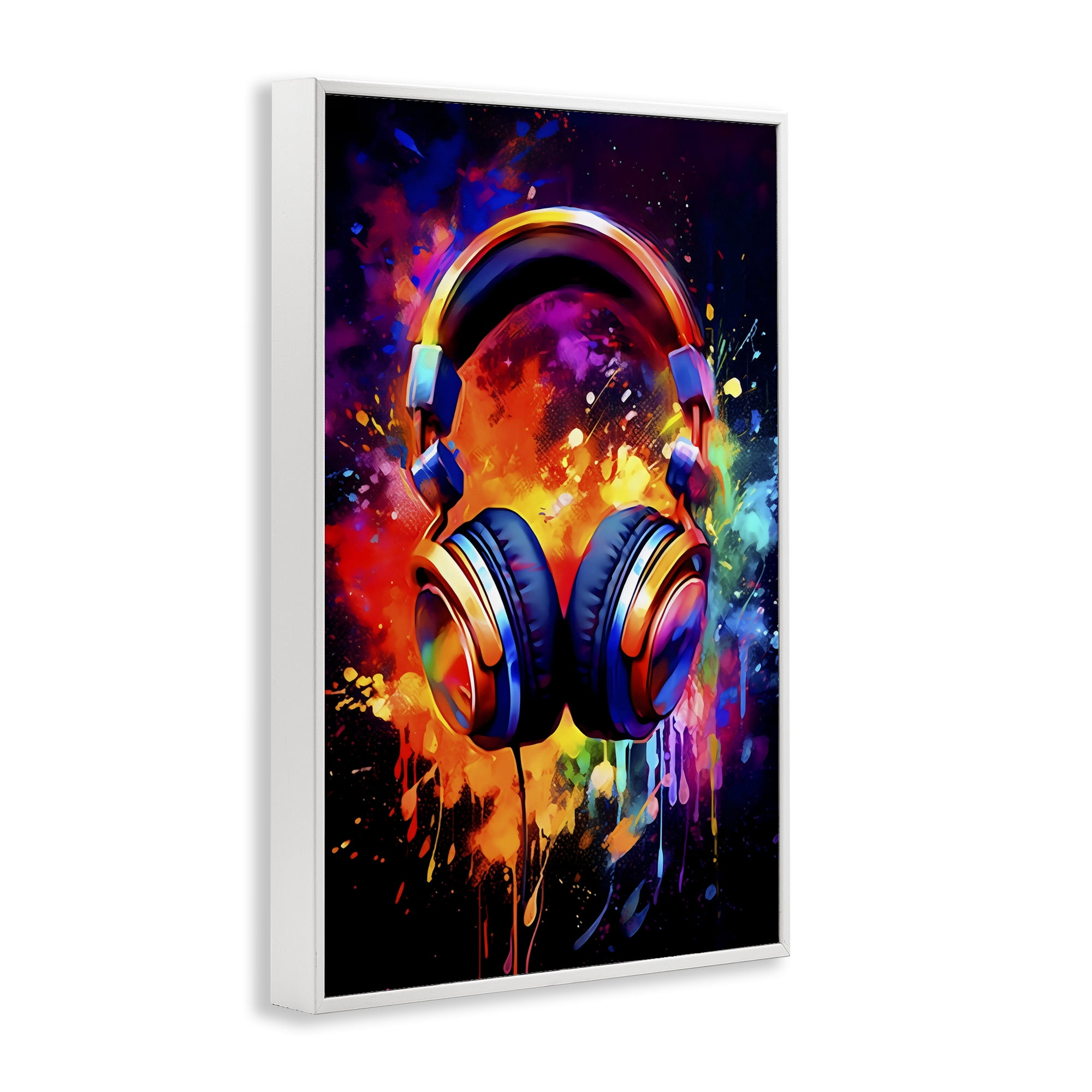 Stupell Industries Musical Color Pop Splash White Framed Giclee Art, design by Creative Studio
