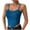 01Blue, variant on Ribbed Tank Tops for Women Solid Spaghetti Strap Crew Neck Sleeveless Irregular Hem Corset Tops Casual Cropped Bustier