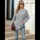 thumbnail image 5 of Camisa de Larga para Mujer, Suéter de Otoño, Túnica Informal, Ropa Holgada de Otoño con Bolsillos. Gris XXL, 5 of 10