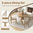 thumbnail image 5 of Harper & Bright Designs Farmhouse Kitchen Dining Table Set for 4, Wood Extendable Round Dining Table Set and 4 Upholstered Chairs, Retro Functional Dining Set for Kitchen, Natural Wood Wash, 5 of 18