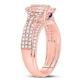 thumbnail image 4 of 14kt Rose Gold Womens Round Diamond Cluster Bridal Wedding Ring Band Set 7/8 Cttw, 4 of 4