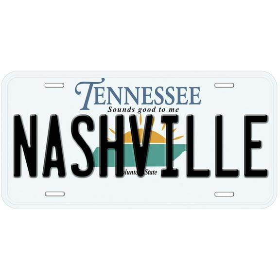Nashville Capital Of Tennessee Flat Novelty Car License Plate