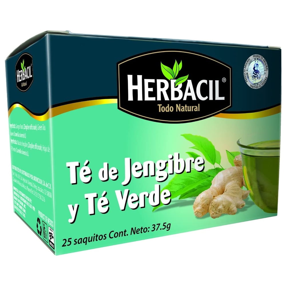 Herbacil Ginger and Green Tea. Boosts Energy and Supports a Healthy Digestion. High in Antioxidants. 25 Teabags