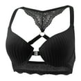thumbnail image 3 of Feancey Women's Push Up Bra Front Closure Bras Solid Color Breathable Wireless Brassiere Lightly Padded Supportive Everyday Bralettes Black L, 3 of 10