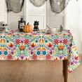 thumbnail image 1 of Mexico Tablecloth 60x104 Inch Rectangular, Halloween Cinco De Mayo Fiesta Design White Washable Seasonal Table Cover for Party Picnic Dinner Decor, 1 of 6