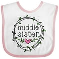 thumbnail image 3 of Inktastic Middle Sister Leaves, Circle, Heart Girls Baby Bib, 3 of 4