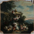 thumbnail image 2 of Félix Boutreux 20x20 Gold Ornate Framed and Double Matted Museum Art Print Titled - Vase, Flowers, and Fruit in a Landscape. (1911), 2 of 4