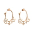 thumbnail image 1 of Aretes Arracadas Ametrinaa Corazón Luna y Corona Chapa de oro 18k, 1 of 5